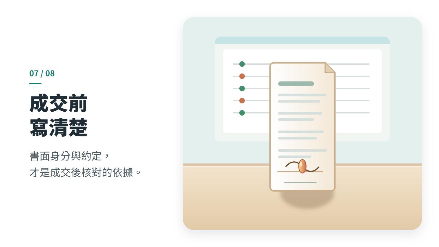 成交前 寫清楚