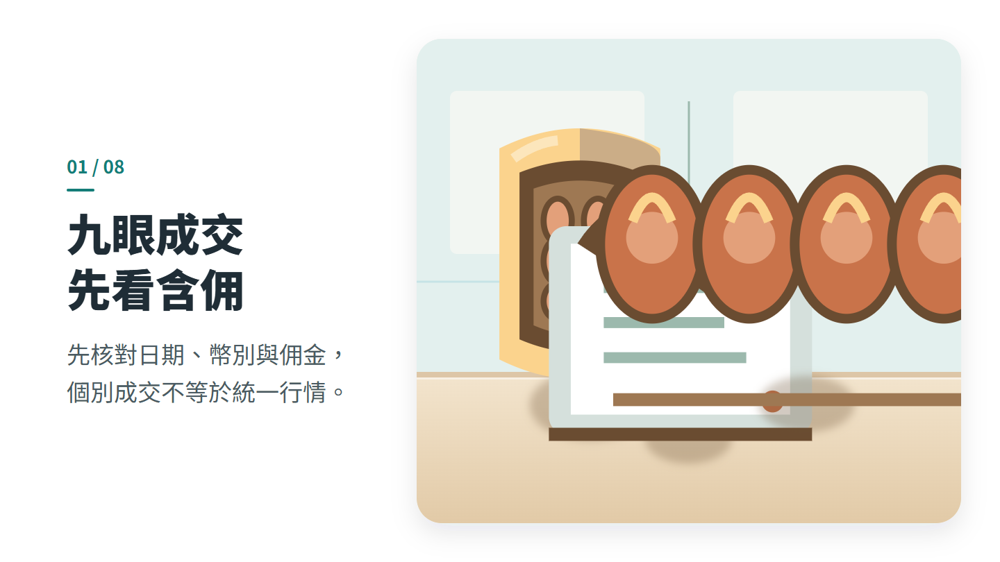 九眼成交 先看含佣