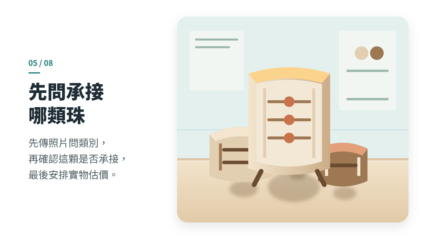 先問承接 哪類珠